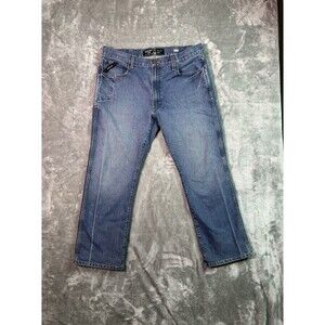 Ariat Rebar Mens 36x30 M4 Relaxed Boot Cut Blue Jeans Denim Pants Cowboy